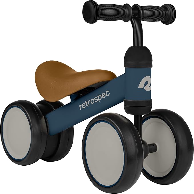 Retrospec Cricket Baby Balance Bike, 4-Wheel Ride-On Toy for Ages 12-24 Months – First Bike & Toddler Bike for 1 Year Old Boys & Girls, First Birthday Gift