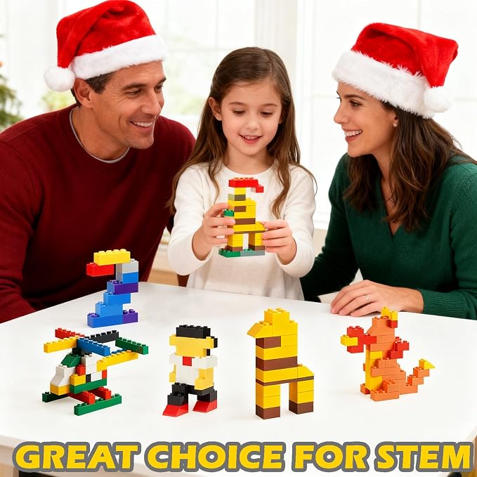 MALEKO 310 Pieces Classic Bricks Parts Pack, 2 Stackable Base Plates Transparent Flat Plates and Basic Creative Bulk Blocks, Compatible Starter Building Blocks in Random Color - Mixed Shape