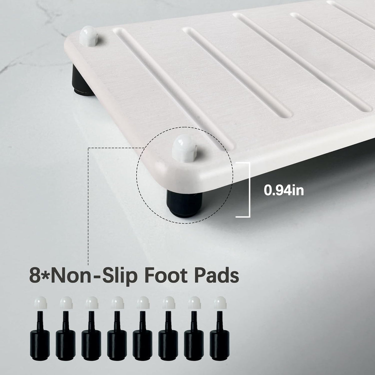 2PCS Water Absorbing Stone Drying Mat for Bathroom Sink & Kitchen Counter Organizer, Instant Dry Soap Dispenser Sponge Holder, Sink Caddy, Vanity Tray (10"x5"-White)