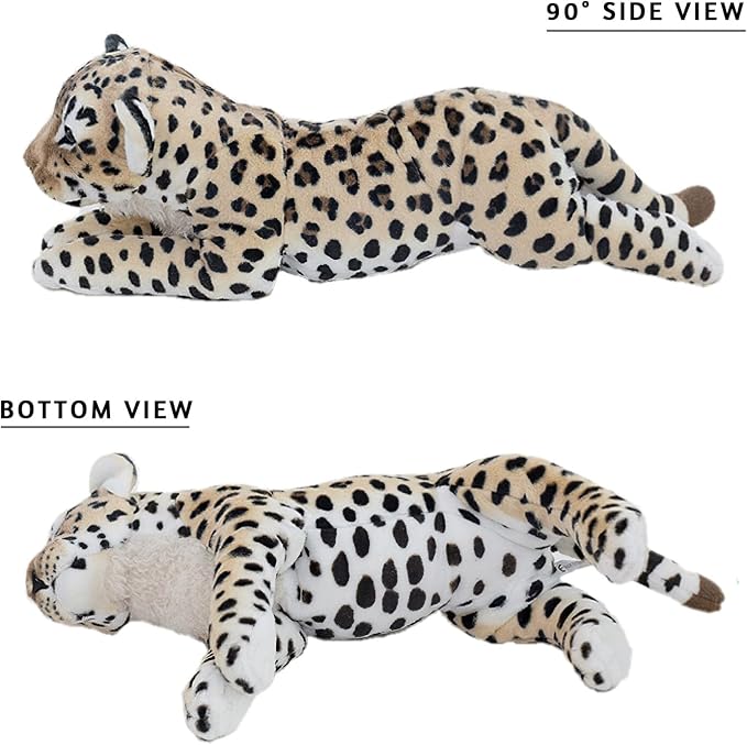 Cheetah Stuffed Animal 23.6" Large Leopard Stuffed Animal Cheetah Stuffy Big Leopard Plush Toys Cute Realistic Stuffed Animals Jaguar Plush Birthday Graduation Gift for Girls Boys