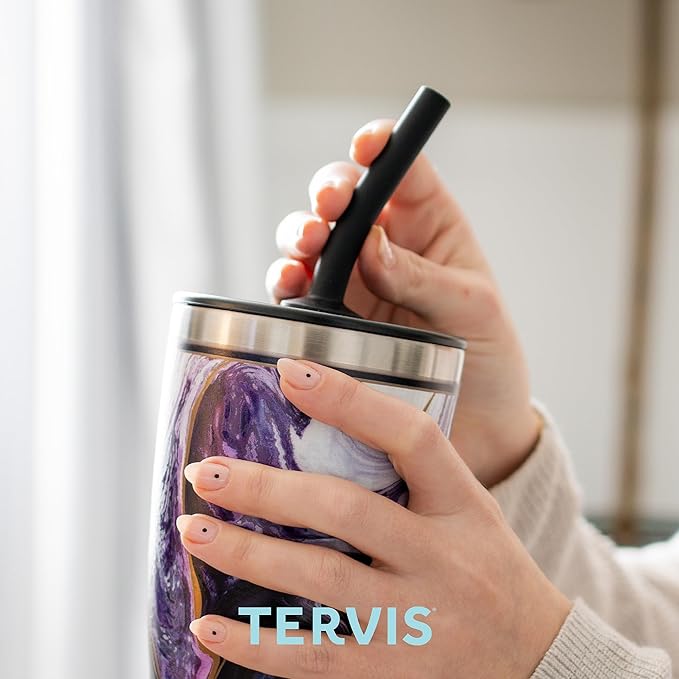 Tervis Traveler Disney The Little Mermaid Thoughtful Ariel Triple Walled Insulated Tumbler Travel Cup Keeps Drinks Cold & Hot, 30oz - with Straw Lid, Stainless Steel