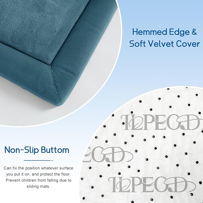 Baby Play Mat for Floor Nursery Rug Muscle Mat Area Rug Playroom Rug 79"x138" Playpen Mat Elastic Foam 1.3" Thick Crawling Mat for Babies,Toddlers, Infants, Kids,Indigo