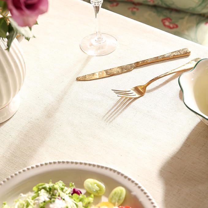 patdrea Designer Green Long Rectangle Table Cloth,Vintage Linen Leaves Pattern Tablecloth,Floral Cover Colorful Decor for Kitchen Dining Christmas,Tea Party,Thanksgiving,63"x102"-Cecilia D