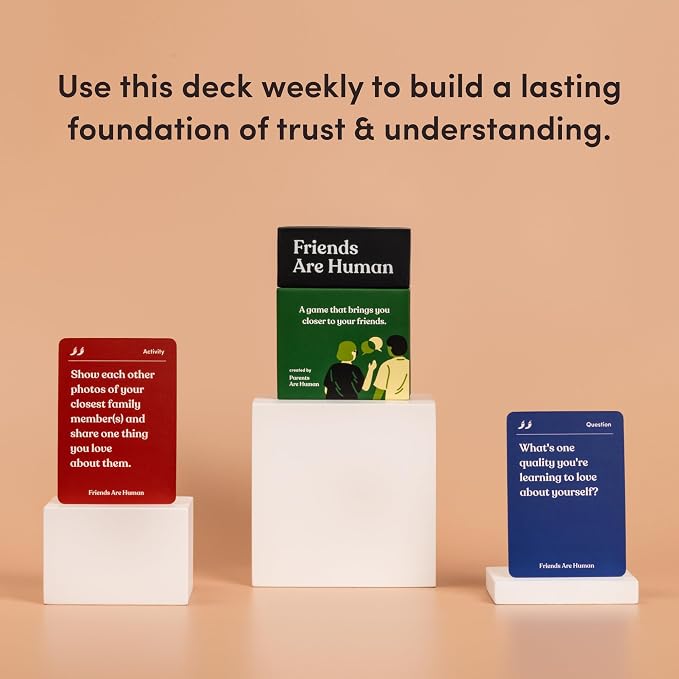 Friends are Human | 140 Conversation Cards to Help Deepen Friend Relationships | Card Game for Bonding & Communication | Therapy for Adults | from The Makers of Parents Are Human