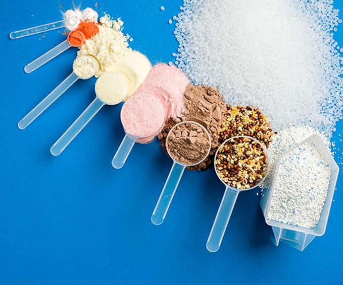 Plastic Measuring Scoop, (25 cc | 5 tsp | 1.67 Tablespoon | 25 mL) Long Handle Spoons for Powders, Granules, Coffee, Pet Food, Baking Supplies, Protein and Other Dry Goods, BPA Free (Set of 500)