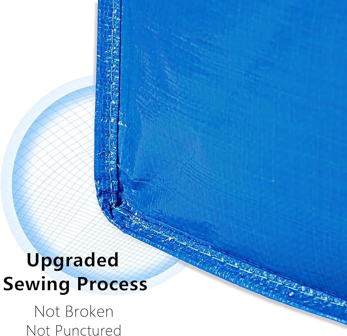10 Pack Heavy Duty Extra Large Moving Bags Storage Tote - Strong Handles& Backpack Straps - Space Saving Storage Bags Alternative to Moving Boxes and Bins,Compatible with Ikea Frakta Cart, Blue