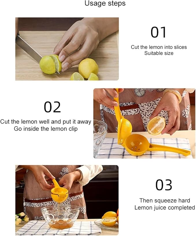 Home Manual Lemon Squeezer Aluminum Alloy Hand Pressed Citrus Orange Juicer Portable Kitchen Tool for Lime Lemon Home Use Yellow 1-5PCS(5pcs)