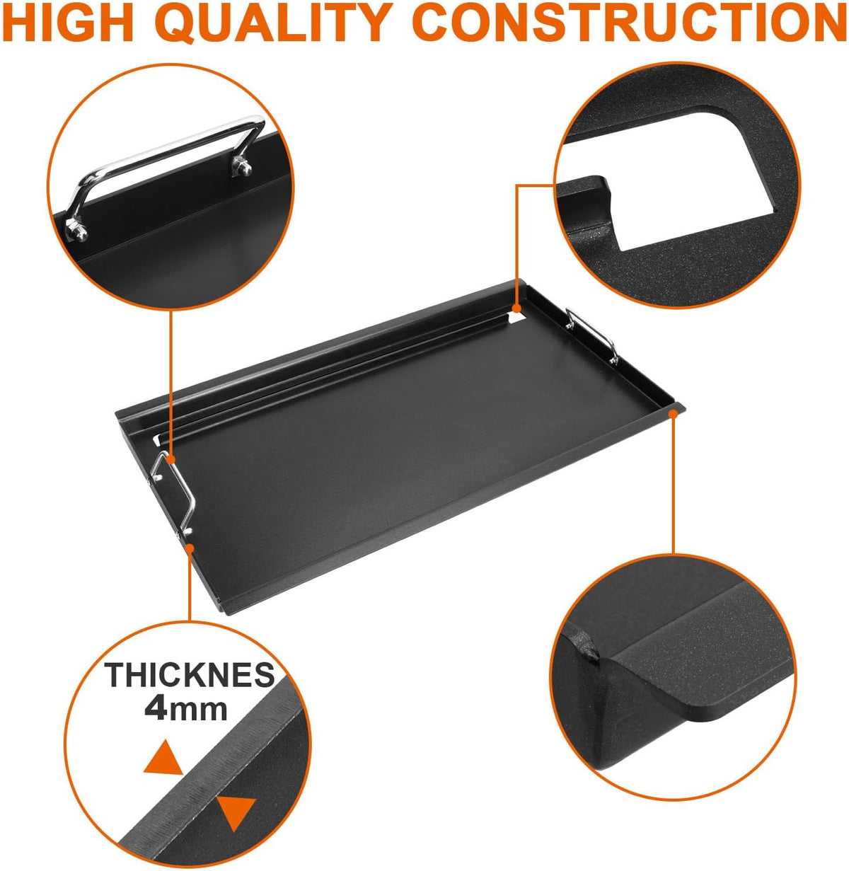 Full-Size Griddle Inserts for Charbroil Performance 6-Burner, Flat Top Griddle for Charbroil Grill 463229021 463229521 463228622 463284422 463229521B 463259223, Replacement Parts for G426-0005-W1