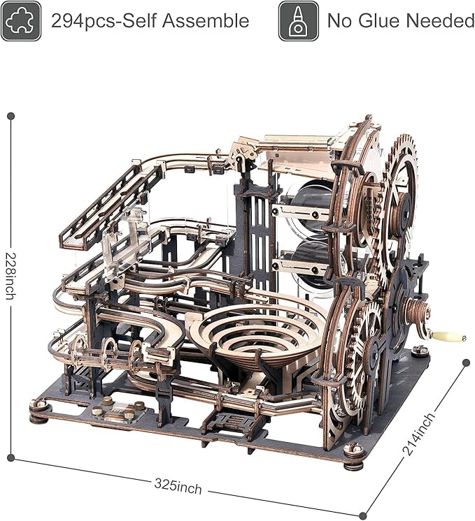 ROKR 3D Wooden Puzzles for Adult, Marble Run Puzzle Model Mechanical Marble Run Building Kits DIY Toy Hobbies for Adults for Men, Women