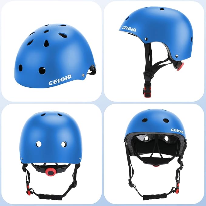 Kids Bike Skateboard Helmet Pad Set,Toddler Cyling Protective Gear Knee & Elbow Pads Wrist Guards for 5-8-10-12-14-16 Years Girls Boys Bicycle Scooter Roller Skate Inline Skating Rollerblading