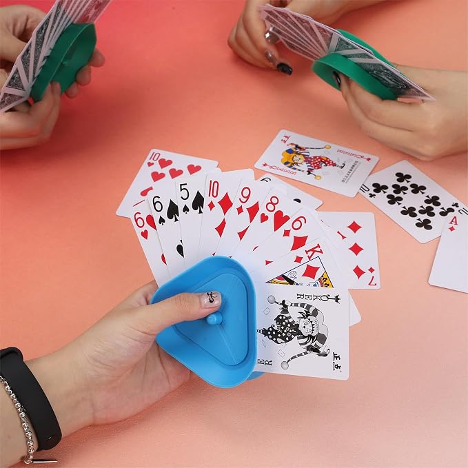 4 Pack Triangle Shaped Hands-Free Playing Card Holder for Kids,Playing Card Games Holder,Adults,Poker Parties,Family Card Game Nights&Classroom Activities (4pack)