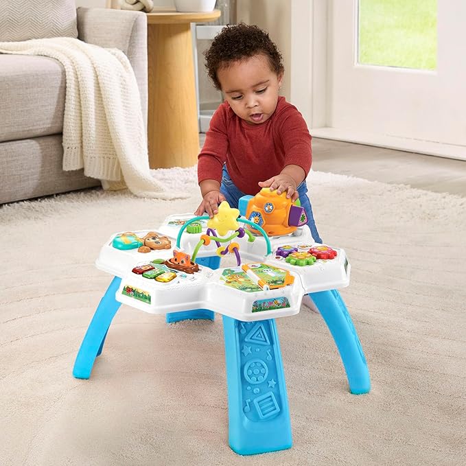 VTech Buzz and Learn Activity Table with Seven Interactive Play Zones, Blue