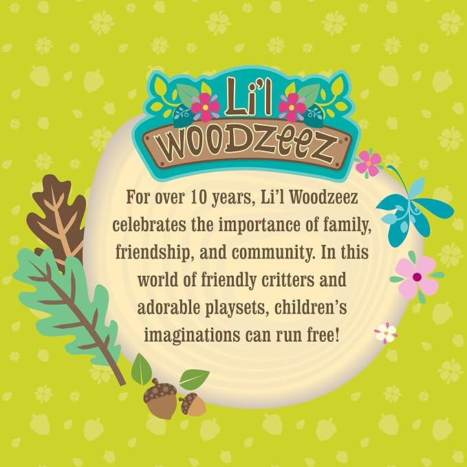 Li'l Woodzeez – Dollhouse Furniture Playset – 2 Posable Figures – Bath & Laundry Playhouse Toy – Imaginative Roleplay for Kids Ages 3 Years and Up – Colorful & Durable – Encourages Creative Play