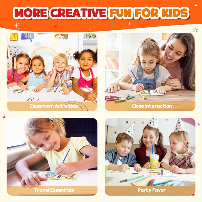 ZMLM 48 Water Coloring Books for Kids Party Favors - Bulk Mini Coloring Books for Kids Ages 4-8,Small Birthday Goodie Bag Stuffers School Return Gift Art Crafts Classroom Prizes