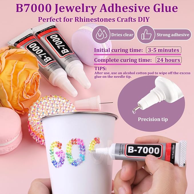 2 Boxes Jelly Rhinestones for Bedazzling, 40000Pcs 3/4/5mm Multicolor Flatback Resin Gems for Crafting, Bedazzler Kit with Tweezer for DIY Crafts Tumblers Shoes Fabric Decor Nail Art