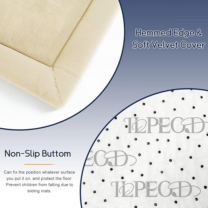 Baby Play Mat for Floor Nursery Rug Muscle Mat Area Rug Playroom Rug 79"x158" Playpen Mat Elastic Foam 1.3" Thick Crawling Mat for Babies,Toddlers, Infants, Kids,Light Beige