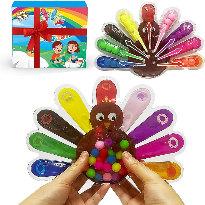 Color Sorting Toys, Squeeze Sensory Fidget Toys for Toddlers, Fine Motor Skills Sensory Toy, Montessori Learning Toys for Preschool Learning, Sensory Activity Toy for Kids 3+ & Adults