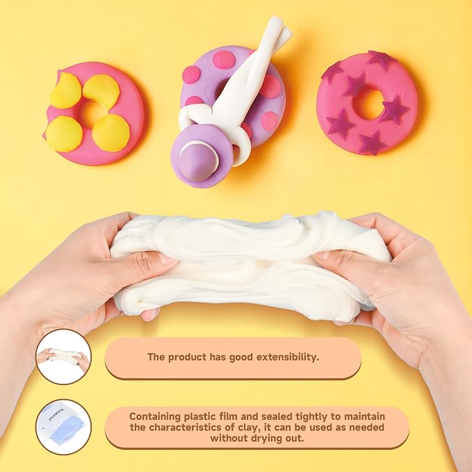 100g Gray Air Dry Foam Clay, DIY Magic Model Clay for Kids, Colorful Soft Clays for School Supply, Slime, Art Projects, Cosplay - Non-Sticky, Non-Toxic & Safe - Gifts for Boys & Girls and Adult