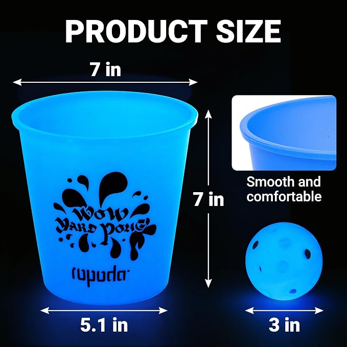 ropoda Giant Yard Pong,Yard Games with Durable Buckets and Balls, Outdoor Game with Carry Bag for The Beach,Lawn, Great Gift Choice for Families（Blue）