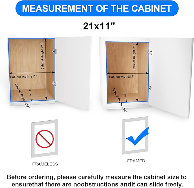 Fulgente Chrome Finish Pull Out Drawer Cabinet Organizer, Professional Wire Frame 2 Tier Heavy Duty Slide Out Kitchen Cabinet Storage Shelves, Sliding Drawer for Cabinet 11"W x 21"D