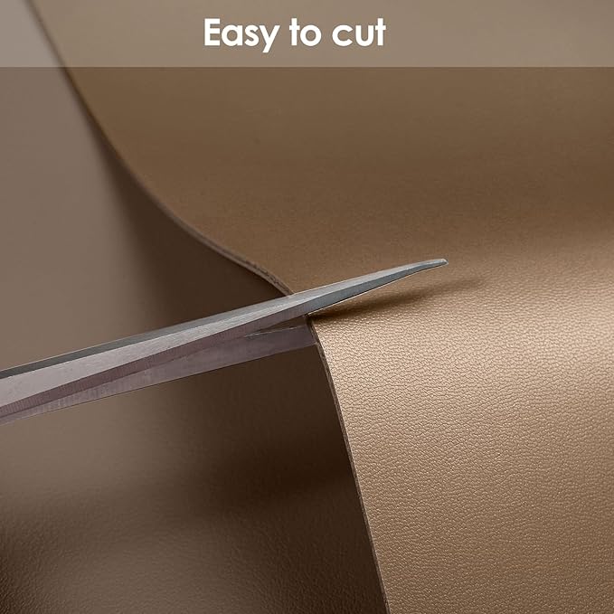 Leather Desk Mat,1.8mm Thick,12x42 Inch Desk Cover,Gold Desk Mat,Dresser Cover Top,Nail Table Mat,Dresser Cover,Quartz Countertop Protector,Table Sticker Cover(Mud Color+Champagne Gold,12×42)