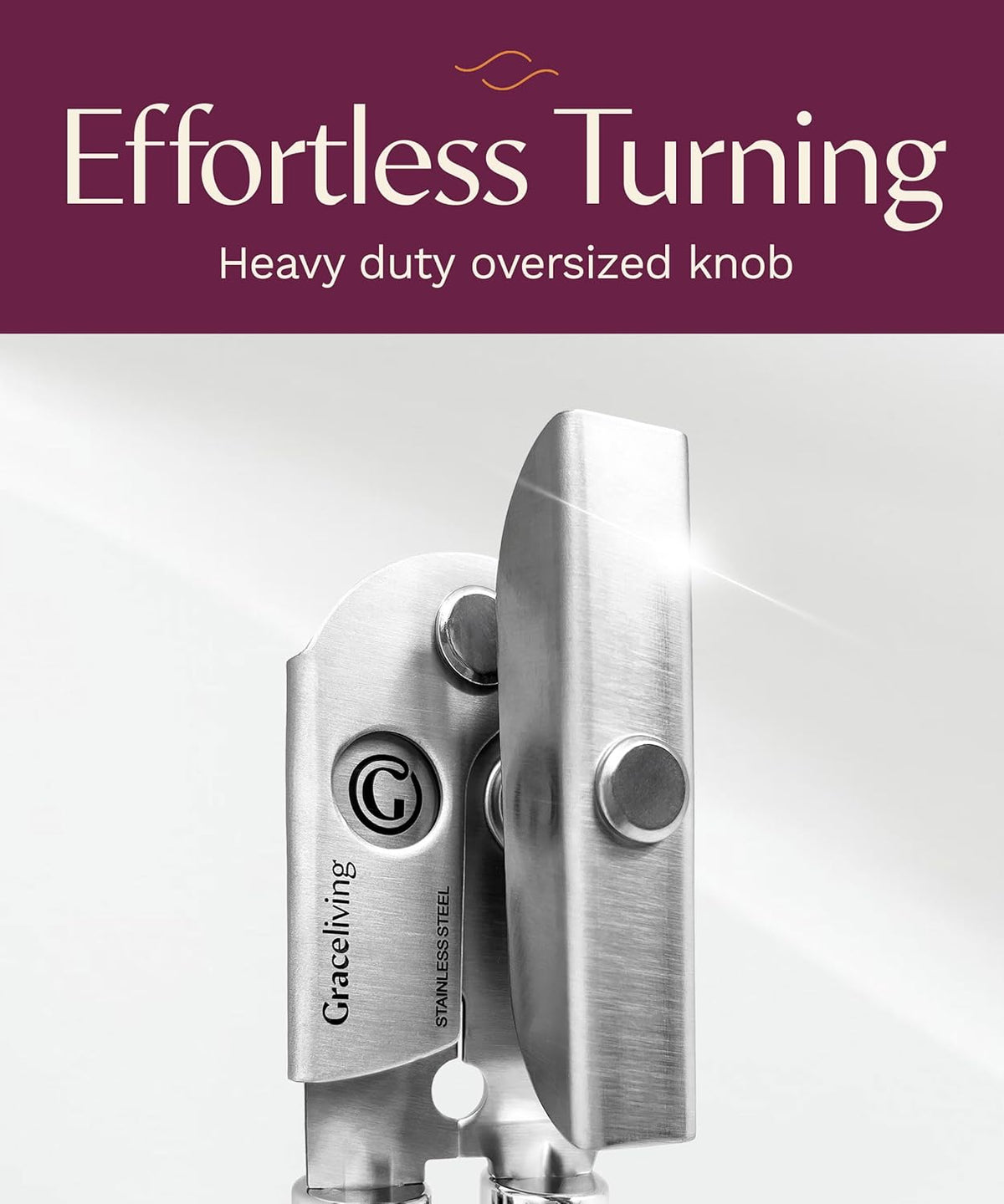 Premium Multifunctional Magnetic Manual Can Opener and Bottle Opener, Heavy Duty Stainless Steel Sharp Cutting Blade and Oversized Easy Turn Knob, Soft-Touch Handle, Kitchen Use, Orange