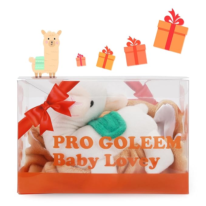 Pro Goleem Llama Security Blanket Soft Loveys for Babies Boys and Girls Newborn Lovie Infant Blankie Llama Baby Snuggle Toy Stuffed Animal Baby Gifts 14 Inch