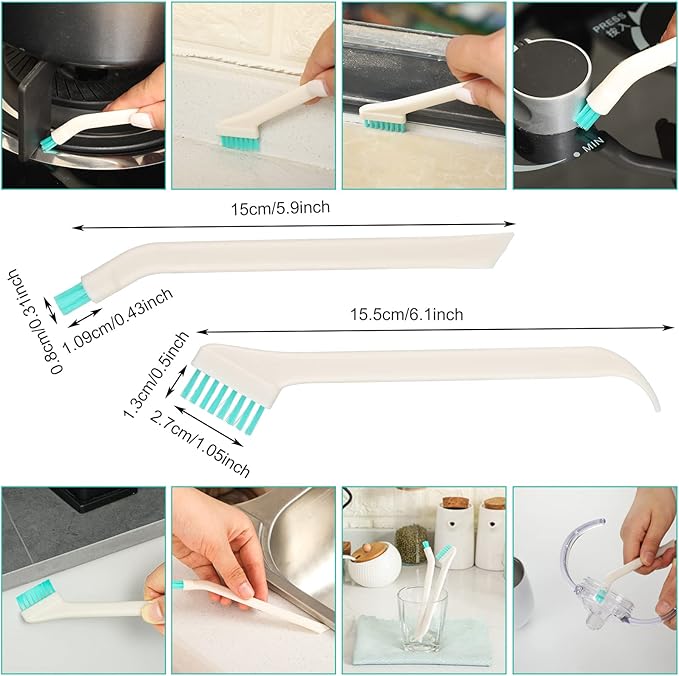 Nuenen 16 Pcs Small Household Cleaning Brushes - Deep Detail Crevice Cleaner Brush Set, Corner Space Keyboard Bottle Tile