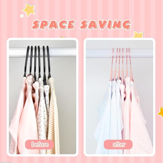 ManGotree Baby Velvet Hangers with 360° Swivel Rose Gold Hook, 11" Non-Slip Toddler Hanger, Ultra Thin Space Saving Infant Hangers for Kids Clothes, 15 Pack (Light Pink)