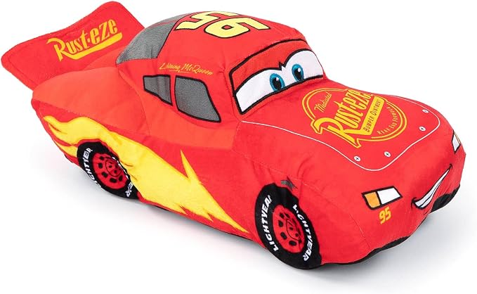 Disney Pixar Cars 3 Plush Stuffed Lightning Mcqueen Red Pillow Buddy - Kids Super Soft Polyester Microfiber, 17 inch (Official Disney Pixar Product)