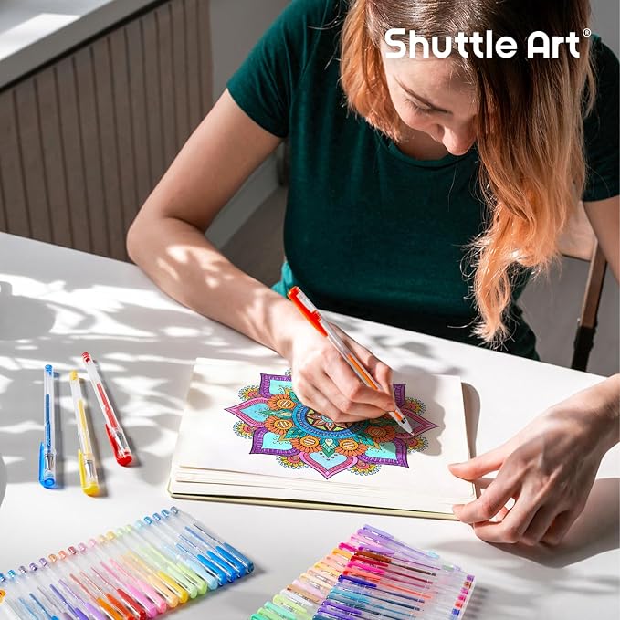 Shuttle Art 360 Pack Gel Pens Set, 180 Colors Gel Pen Set Plus 180 Color Refills Perfect for Adult Coloring Books Doodling Drawing Art Markers