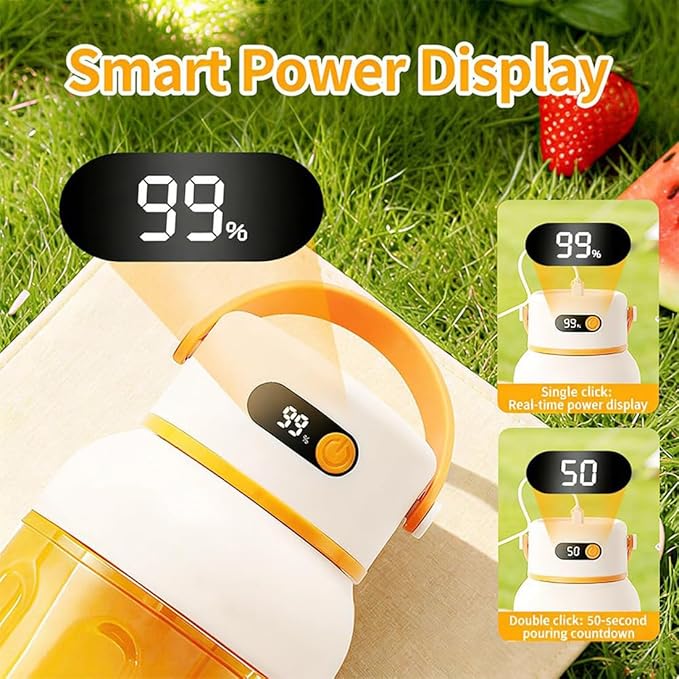 Portable Electric Juicer Cup with Zero Cord Hassle, USB-C Rechargeable Electric Blender with 18000 RPM Motor, Portable Wireless Juicer Cup for Home, Gym, Office and Outdoor (800ml 2pcs)