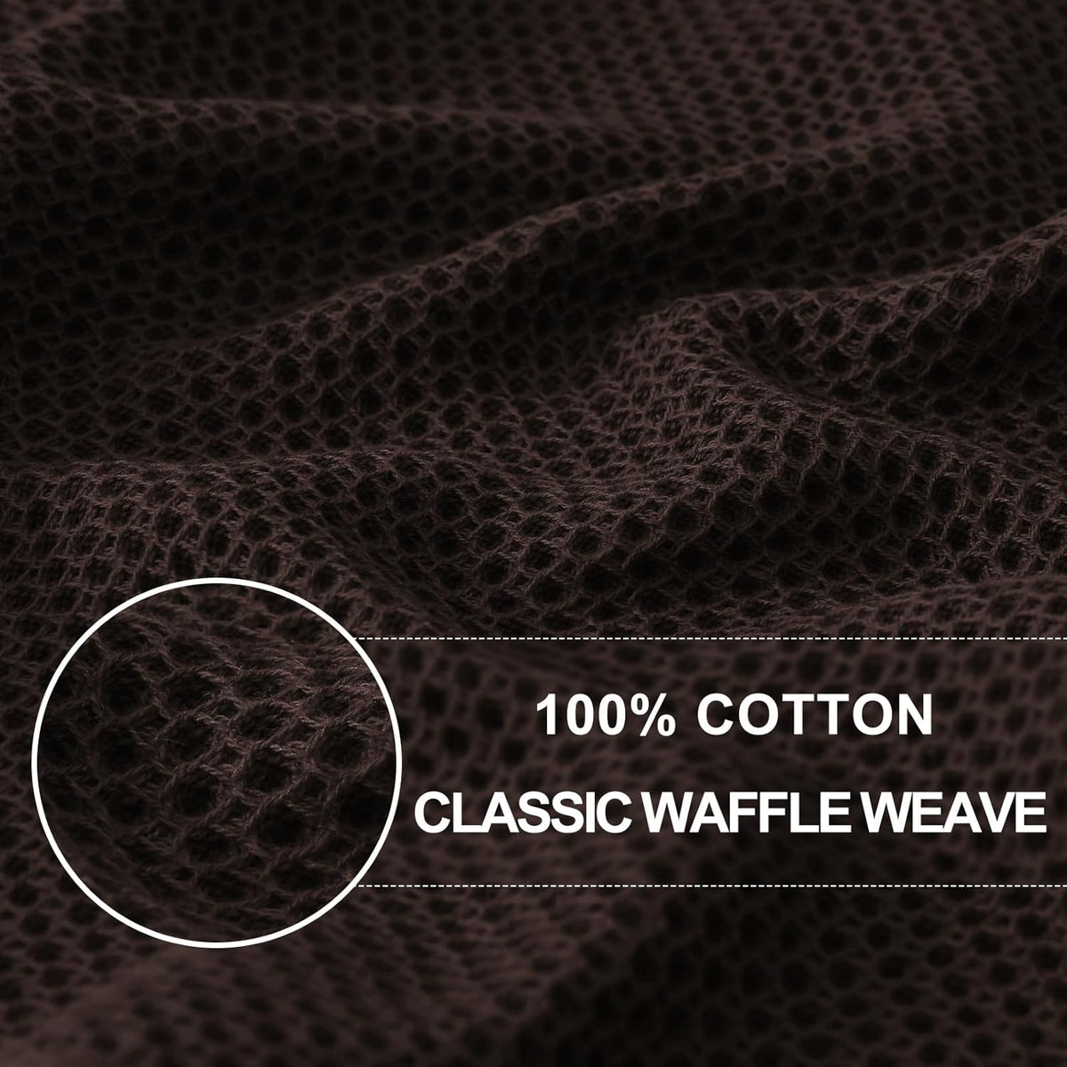 Homaxy 100% Cotton Waffle Weave Kitchen Dish Towels, Ultra Soft Absorbent Quick Drying Cleaning Towel, 13 x 28 Inches, 8-Pack, Dark Brown