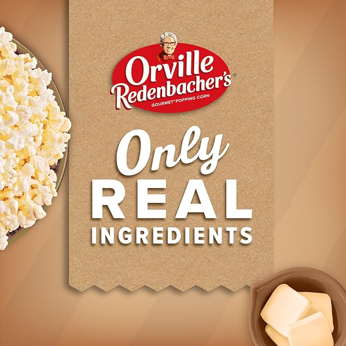 Orville Redenbacher’s Microwave Popcorn, Naturals Simply Salted Popcorn, 3g Fiber Per Serving, 3.3 oz., 6-Count (Pack of 2)