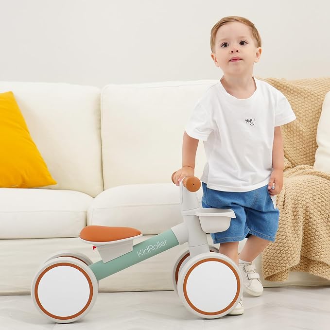 Kid's Balance Bikes for 1 Year Old Boys and Girls, 12-36 Months Toddler Ride-on with Adjustable Seat and a Front Basket, First Birthday Gifts Sky Blue