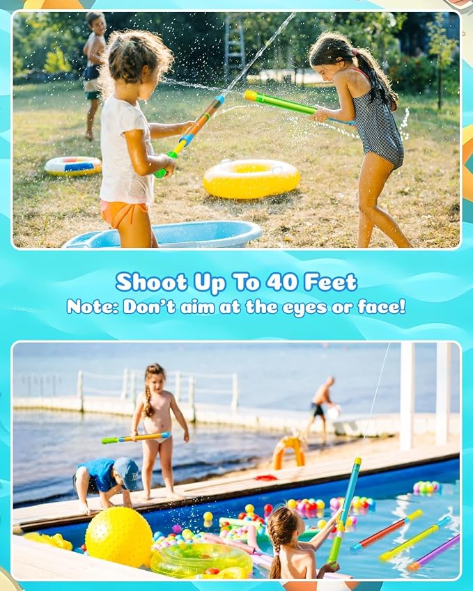 Water Gun Squirt Toys for Kids Adults: 9 Pack Water Blaster 40ft Squirt Gun for Age 3-4-5-8-12 Girls Boys, Fun Water Squirter Toy for Swimming Pool Beach Summer Outside Party Yards Games Outdoor