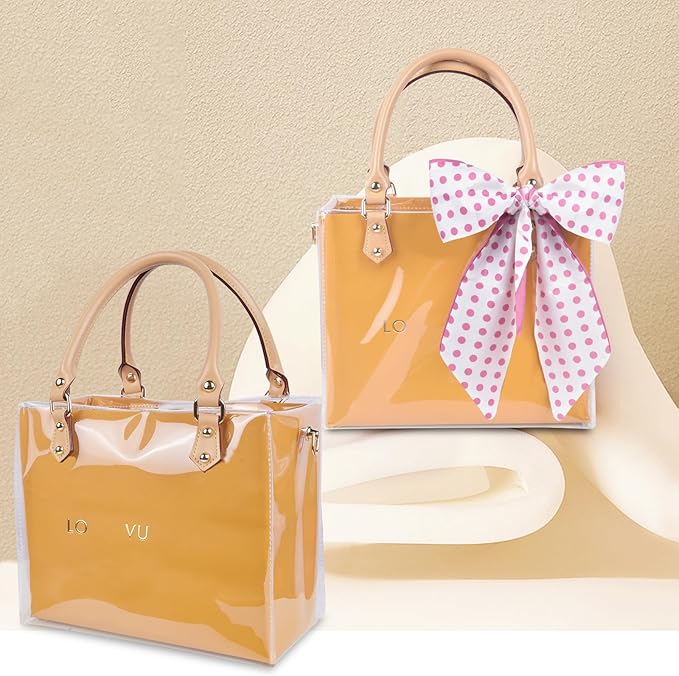 tusoo Clear TPU DIY Tote Bag Handbag Making Kit Handmade Gift Bags for Women, Handbag Tool Set Birthday Holiday Bag Making Kit (Clear-B)