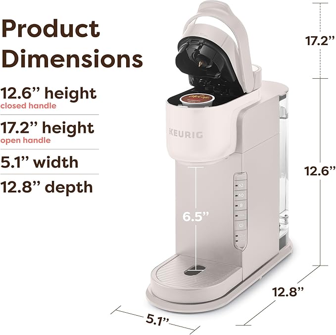 Keurig K-Express Single Serve K-Cup Pod Coffee Maker, 3 Brew Sizes, Strong Button Feature, 42oz Removable Reservoir, Warm Stone
