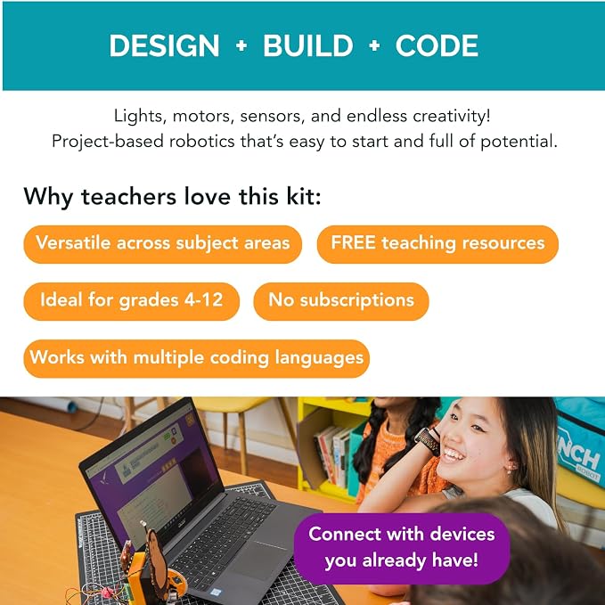 BirdBrain Technologies Hummingbird Robotics Starter Flock | Create unlimited robot designs, Teach coding and engineering with educational student lessons, Powered by micro:bit