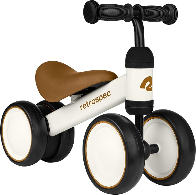 Retrospec Cricket Baby Balance Bike, 4-Wheel Ride-On Toy for Ages 12-24 Months – First Bike & Toddler Bike for 1 Year Old Boys & Girls, First Birthday Gift