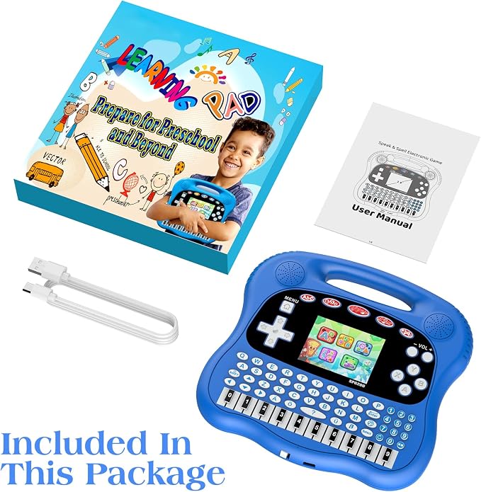 Kids Learning Tablet - 3.0" HD Color Screen Alphabet/Words//Math/Games/Music Preschool Interactive Educational Electronics for Boys and Girls