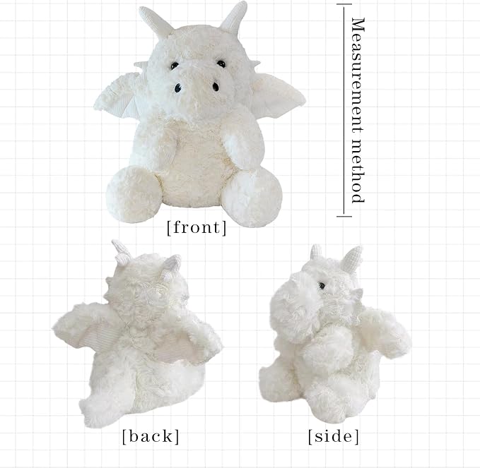 SUSULF Little Flying Dragon - Cute Stuffed Animal Plush Toy - Adorable Soft Dragons Toy Plushies and Gifts - Perfect Present for Kids (White,11.81in/30cm)