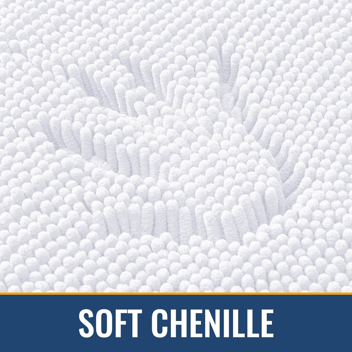 Arotive Bathroom Rugs 36x24, Extra Soft Absorbent Shaggy Chenille Bath Rugs, Machine Washable Rubber Backing Non-Slip Bath Mats for Bathroom Floor Tub and Shower, Home Decor Accessories, White