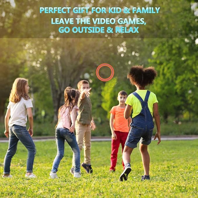 JEEFUD Flying Disc for Kids Adults 11 inch Flying Ring, 2 Pack Beach Backyard Sports Play Soft Discs, Sport Outdoor Tossing Toy Gift for 4+ Year Old Boys Girls Family