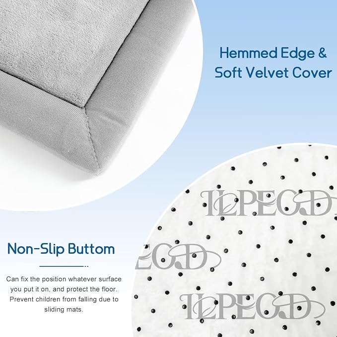 Baby Play Mat for Floor Nursery Rug Muscle Mat Area Rug Playroom Rug 71"x79" Playpen Mat Elastic Foam 1.3" Thick Crawling Mat for Babies,Toddlers, Infants, Kids,A Light Gray