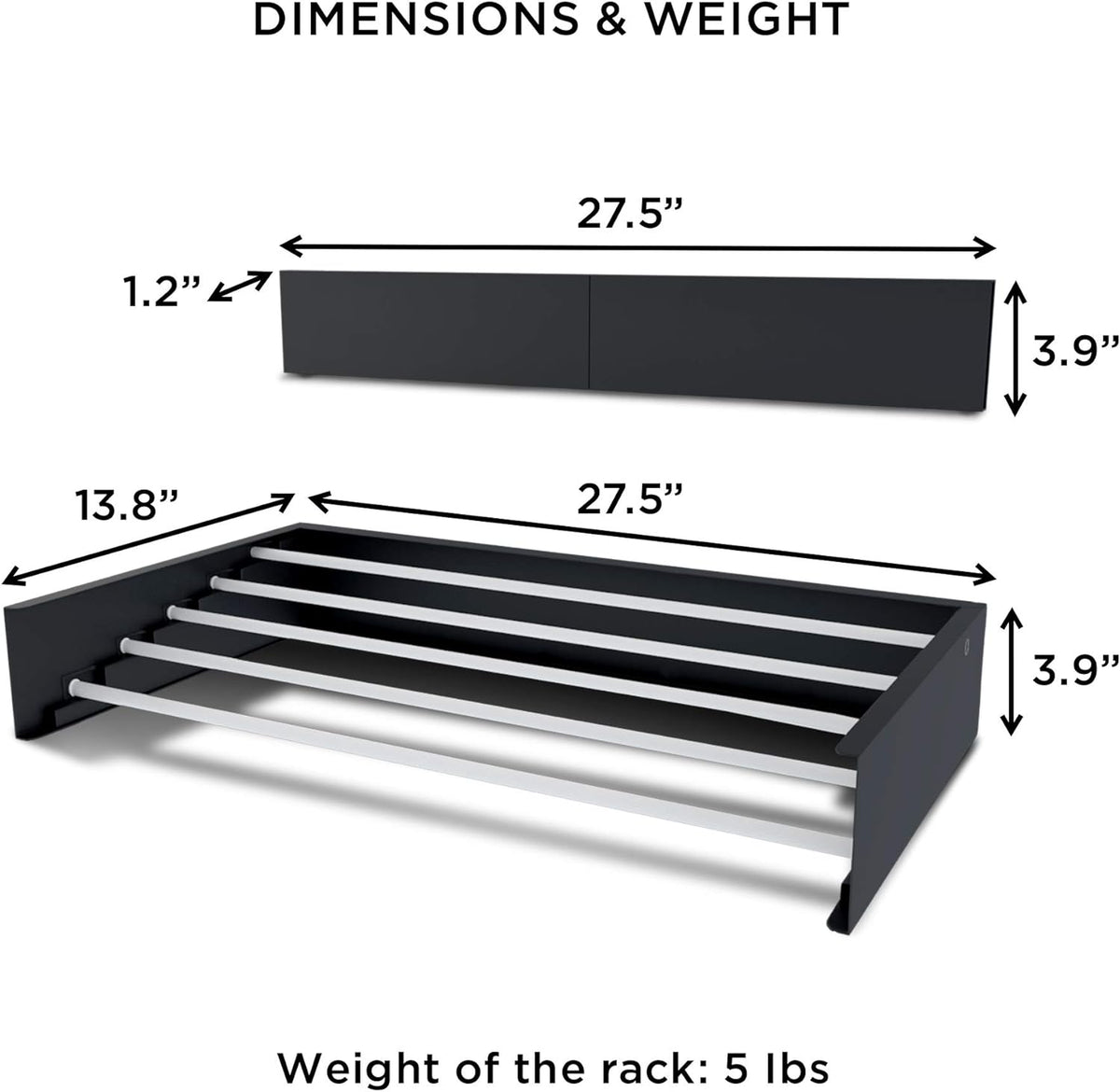 Step Up Laundry Drying Rack (27.5-INCH Industrial Gray), Wall Mounted, Retractable Clothes Drying Rack, 40lbs Load Capacity, 11.6 Linear Ft, with Wall Template and Long Screwdriver Bit