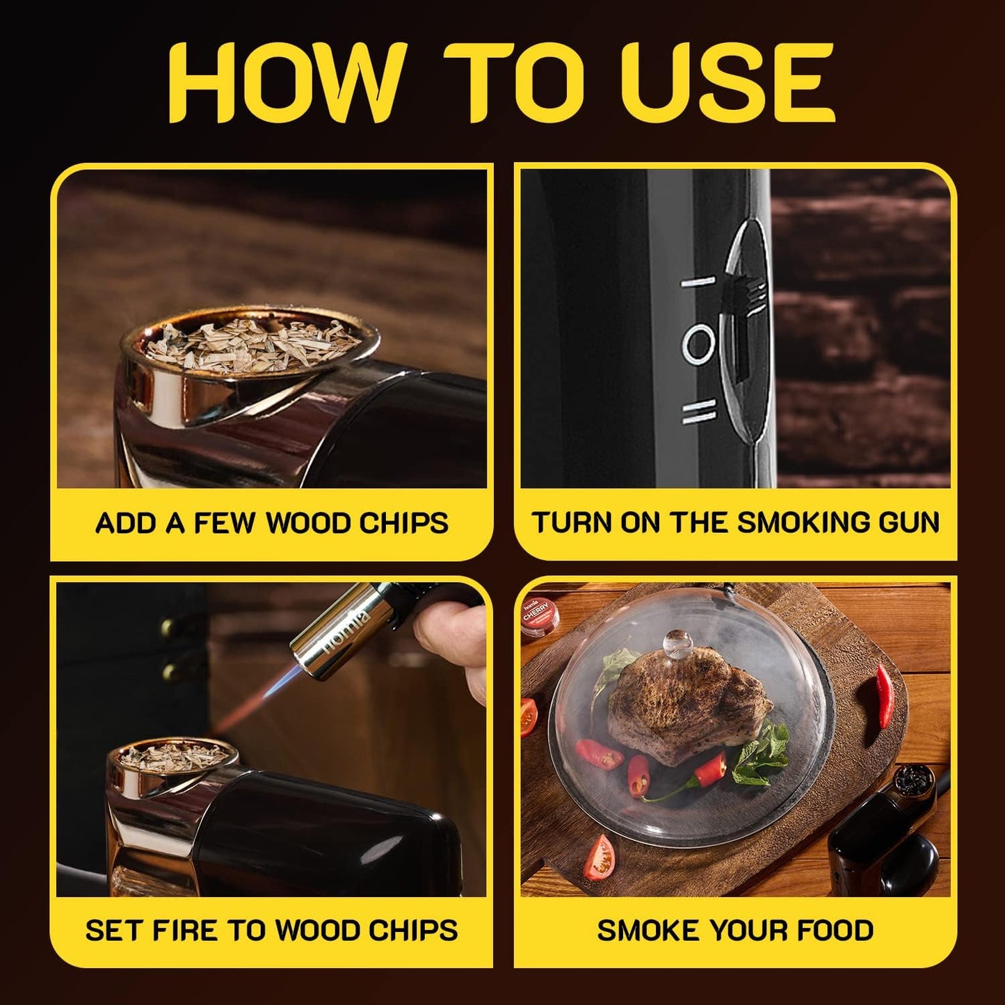 Cocktail Smoker Kit - Whiskey Smoker Kit - Smoke Infuser - Premium Kit, 14 PCS with Accessories and Wood Chips - Indoor Smoker - Gift for Men