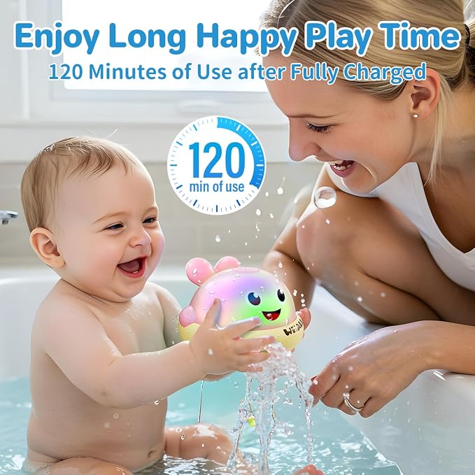 Bath Toys for Kids Age 1-3, Light Up Baby Bath Toys for 1 2 3 Year Old Girl, Pool Water Toys for Toddlers Whale Bathtub Toys for 1 2 3 Year Old Boys & Girls Birthday Gifts (Pink)