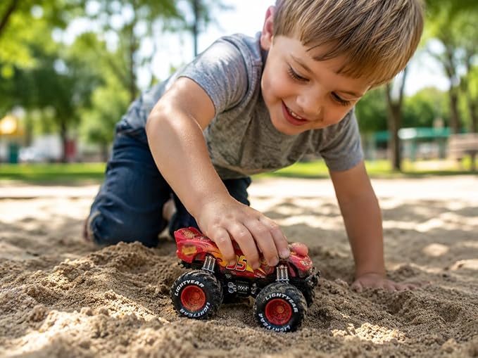 1/45 Die-Casting Cars Toys,Red Diecast Big Wheel Off-Road Friction Drive Metal Toy Cars for Boys