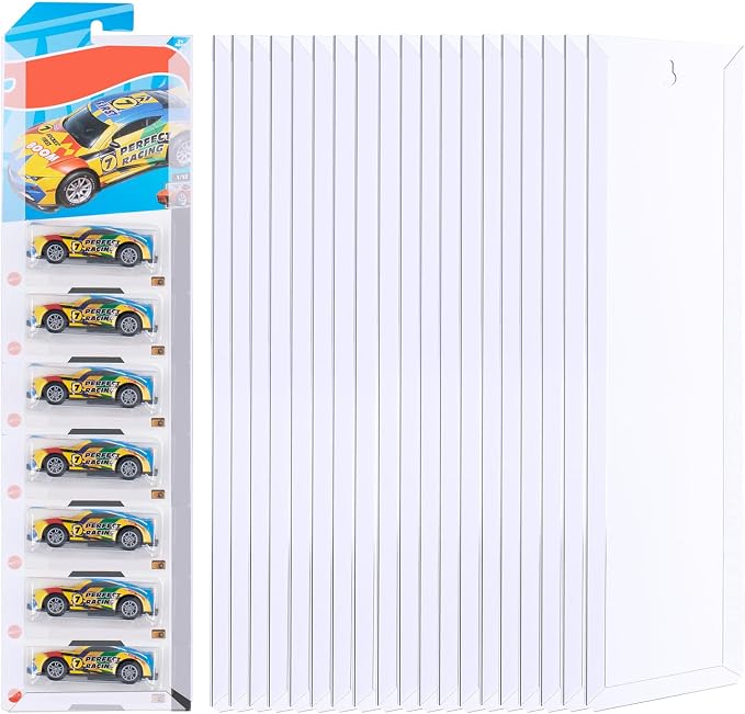 10 PCS Model Car Display Case Wall Mount 4.4"" Wx16.7 H, Diecast Blister Packed Toy Car Organizer Holds Up to 100 Cars, Compatible with Packaged Cars Display Shelf Rack Wall Storage